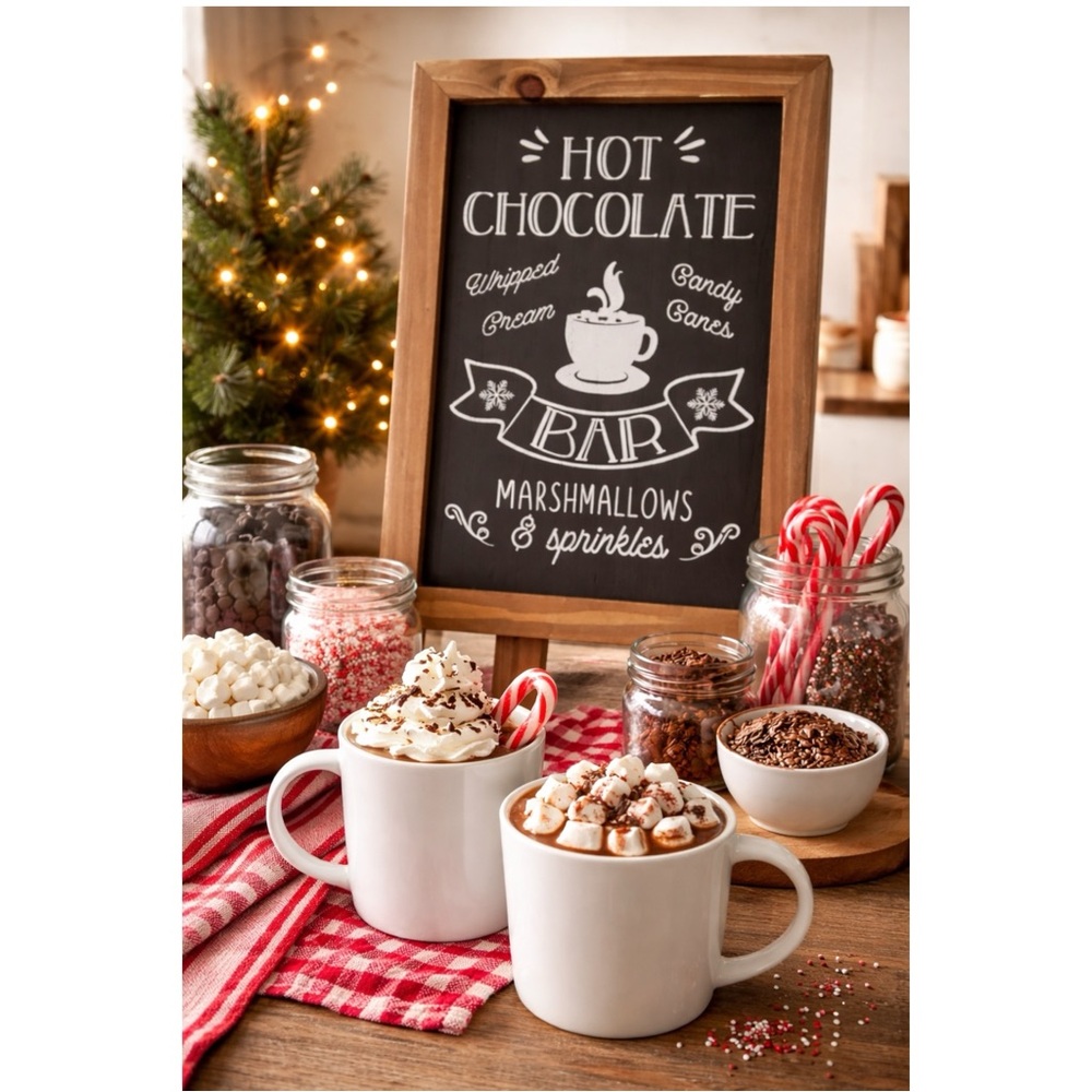 Rustic Wooden Hot Chocolate Bar Sign – Freestanding Chalkboard Style - Picture 7 of 7